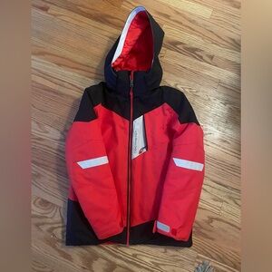 Obermeyer Kids Puffer Ski Jacket in Red and Black size youth M (10-12)